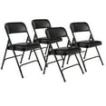 thumbnail image 1 of (Pack of 4) NPS 1200 Series Premium Vinyl Upholstered Double Hinge Folding Chair, Caviar Black, 1 of 8