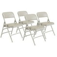 thumbnail image 1 of (Pack of 4) NPS® 1300 Series Deluxe Vinyl Upholstered Triple Brace Double Hinge Folding Chair, Warm Grey, 1 of 6