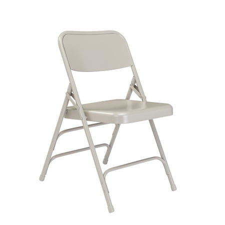 (Pack of 4) NPS® 300 Series Deluxe All-Steel Triple Brace Double Hinge Folding Chair, Grey