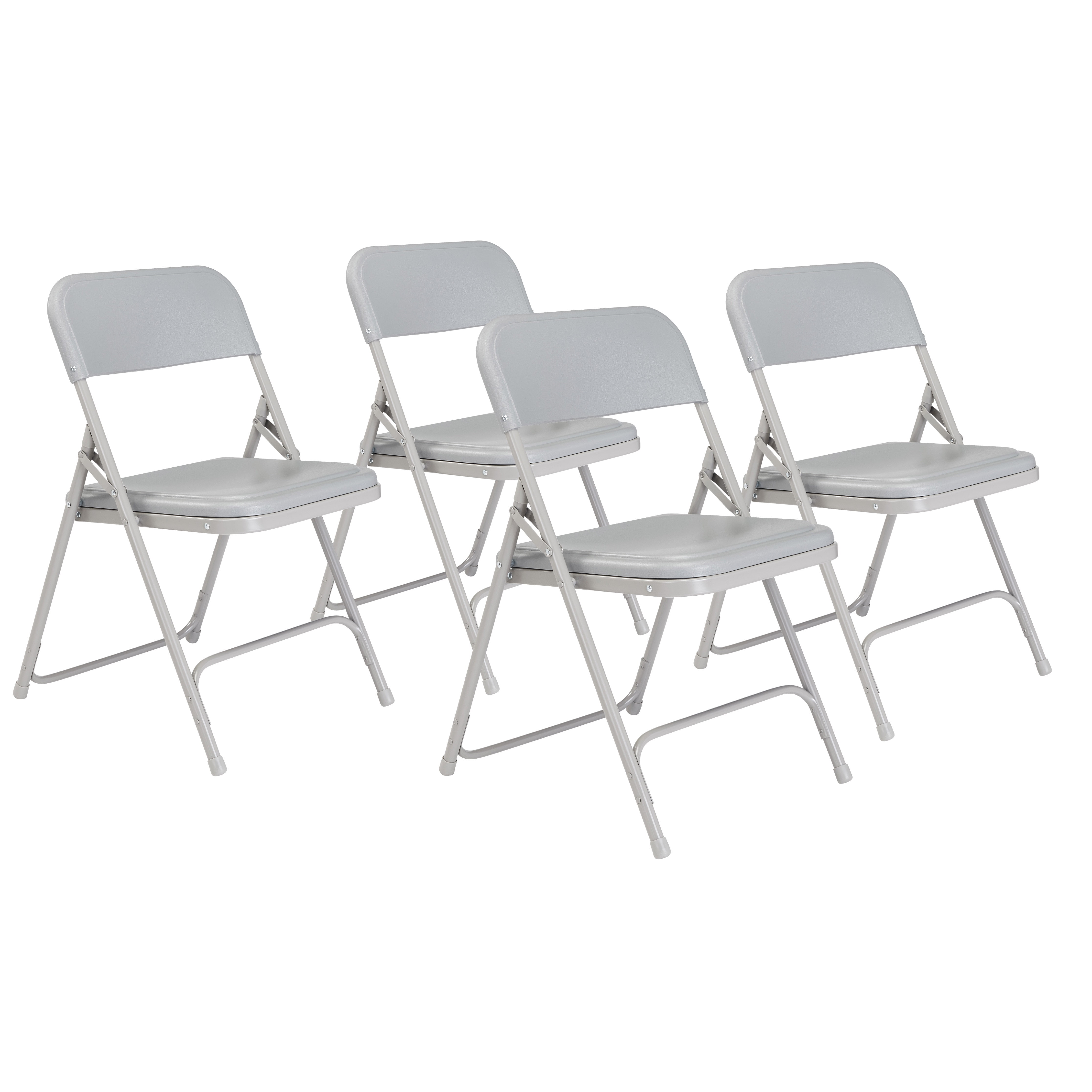 National Public Seating Lightweight Folding Chair, Grey, Plastic