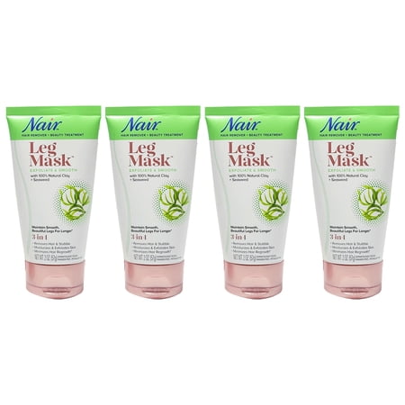 Pack of (4) Nair Hair Remover Exfoliate And Smooth 3-in-1 Leg Mask NEW Travel Size 2 oz