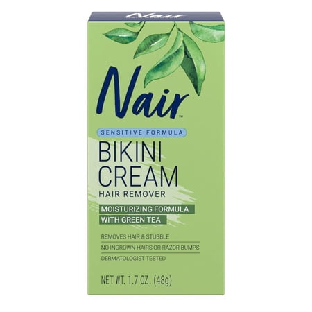Pack of (4) Nair Hair Remover, Sensitive Formula, Bikini Cream With Green Tea, 1.7 fl oz