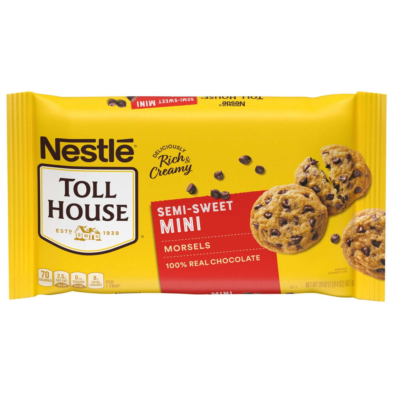 Pack of 4 Nestle Toll House Mini Morsels Semi-Sweet Chocolate Baking Chips - 20 oz - Package may vary