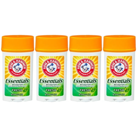 Pack of 4 New Arm And Hammer Essentials Solid Deodorant, Clean, Wide Stick, 2.50 Ounces