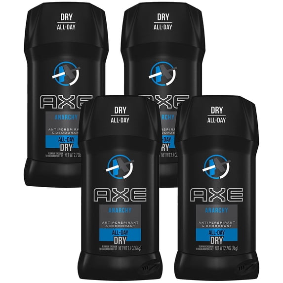 Pack of 4 New Axe Dry Anti-Perspirant Invisible Solid, Anarchy 2.70 oz