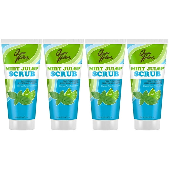 Pack of 4 New Queen Helene Facial Scrub, Mint Julep, 6 Oz (Packaging May Vary)