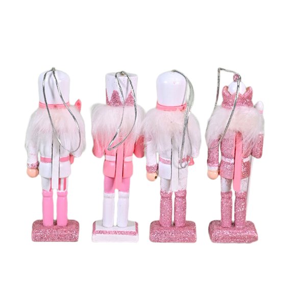 Pack of 4 Nutcrackers Soldier King Miniatures Festive Decorations Holiday Party Accents