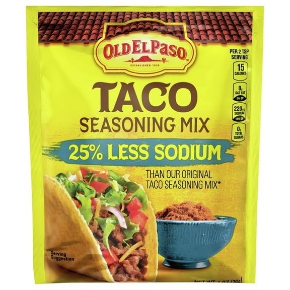Old El Paso 25% Less Sodium Gluten Free Taco Seasoning 1oz