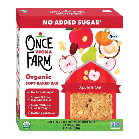 (Pack of 4) Once Upon a Farm Bar Baked Apple & Oat 8pc 9.6 oz