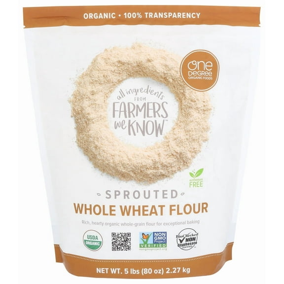(Pack of 4) One Degree Whole Wheat Sprouted Organic Flour 8 oz