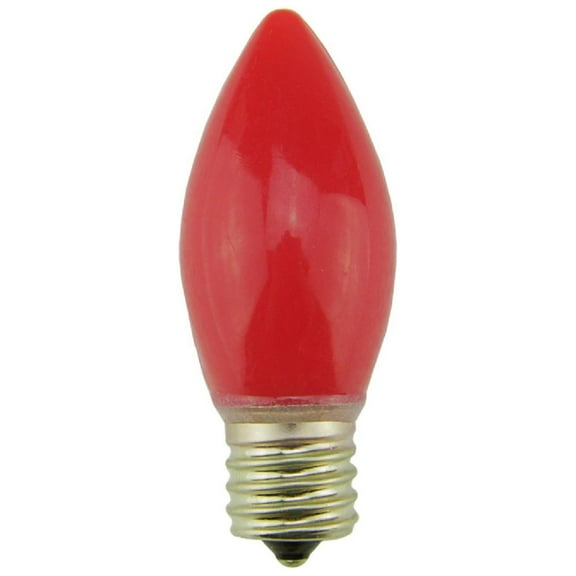 Pack of 4 Opaque Red LED C9 Glass Christmas Replacement Bulbs