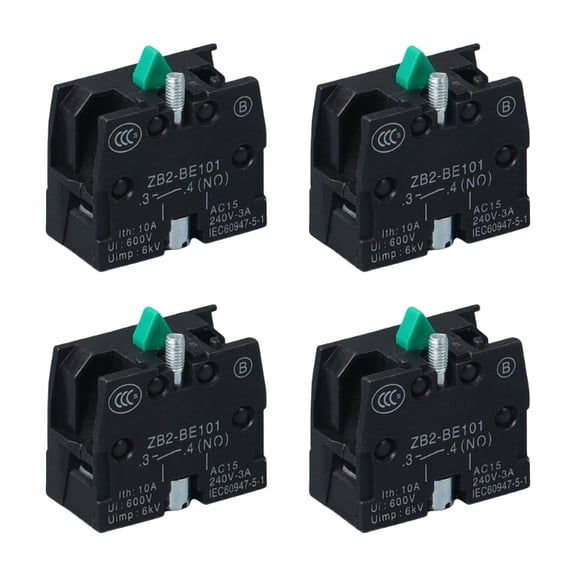 Pack of 4 Open Push Button Switches Aluminum Oxidized Construction With High Conductivity Contacts for Electronic