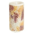 thumbnail image 1 of Pack of 4 Orange and White Mosaic Flameless LED Lighted Pillar Candles with Moving Flames 6", 1 of 1