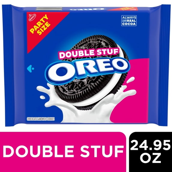 Pack of 4 Oreo Double Stuf Sandwich Cookies Party Size, 24.95 oz (packaging may vary)