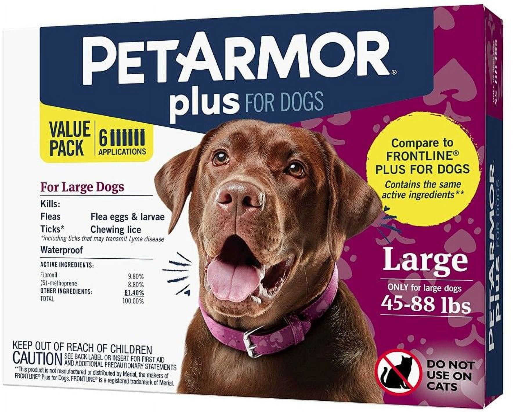 (Pack of 4) PetArmor PetArmor Plus Flea and Tick Treatment for Large Dogs (45-88 Pounds) 6 count