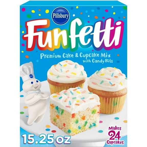 Pack of 4 Pillsbury Funfetti Cake Mix with Candy Bits, 15.25 Oz Box, 15.25 oz (packaging may vary)