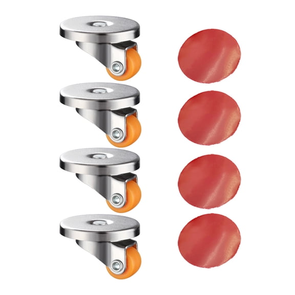 Pack of 4 Portable Adhesive Casters for Kitchen Appliances 360 Degree Swivels Small Wheel Convenient for Easy Movement