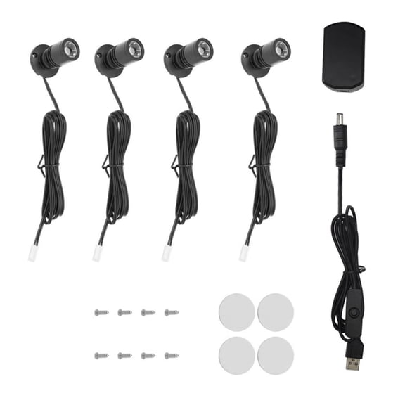 Pack of 4 Portable LED Makeup Light Rotatable Small Cabinet Light Display Light