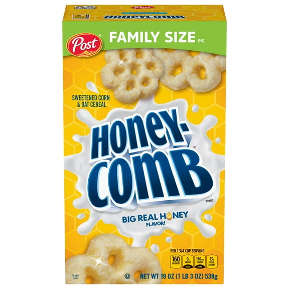 Pack of 4 Post Honeycomb Cereal - Family Size - 19 oz - Package may vary