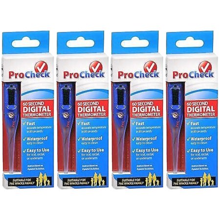 Pack of (4) ProCheck 60 Second Digital Thermometer
