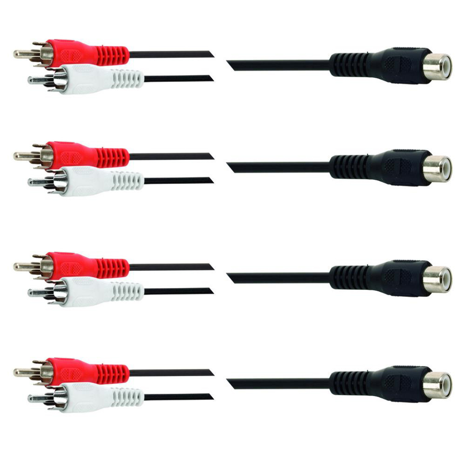 ( Pack of 4 ) RCA Phono Y Splitter Leads Audio Splitting Split Cable 2