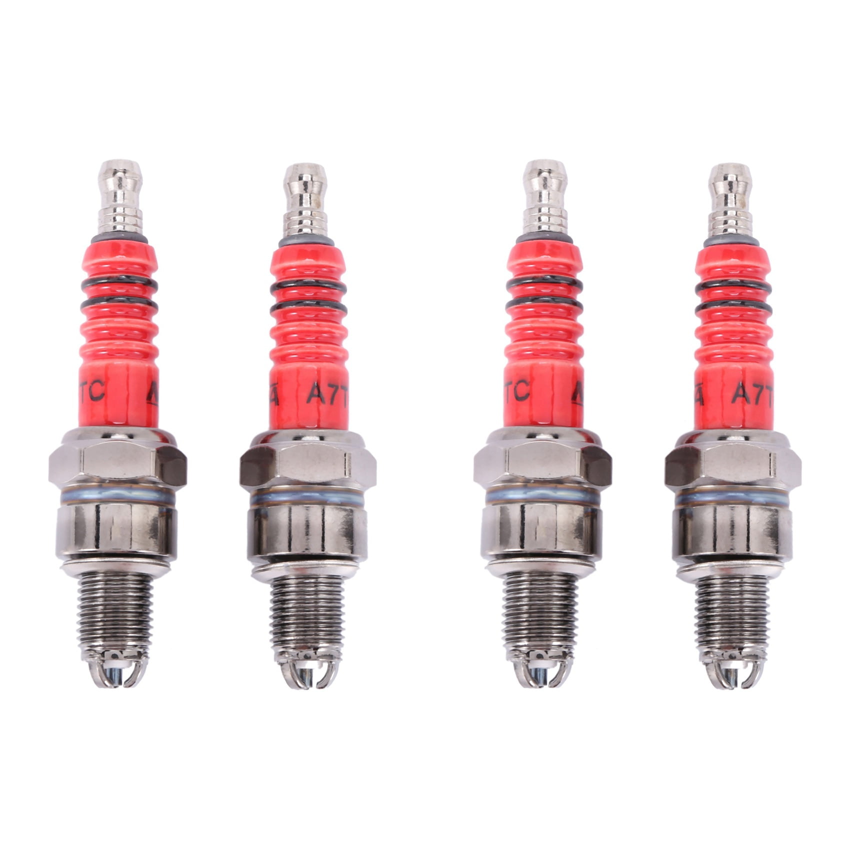 Pack of 4 Racing 3 Electrode Spark Plug A7tc for 50cc 110cc 125cc 150cc Atv Scooter Dirt Bike Go Kart