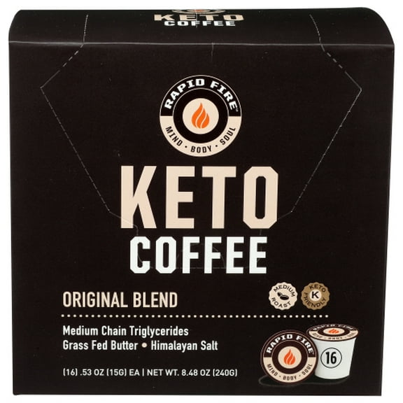 Pack of 4 Rapid Fire Coffee Pods Keto Original 16 ea