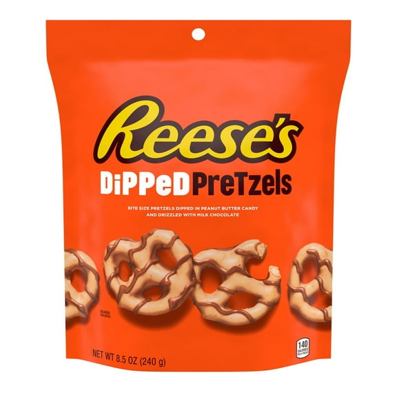 Pack of 4 Reese's Milk Chocolate Peanut Butter Candy Dipped Pretzels - 8.5 oz - Package may vary