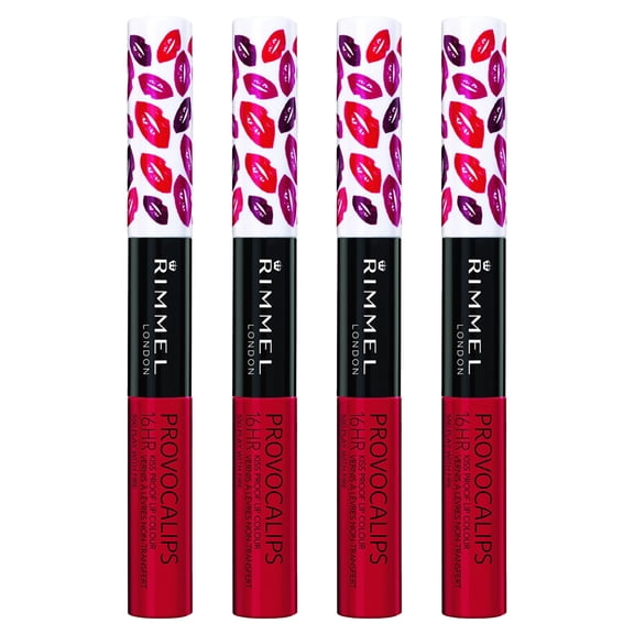 Pack of (4) Rimmel Provocalips 16hr Kissproof Lipstick, Play with Fire, 0.14 Fluid Ounce