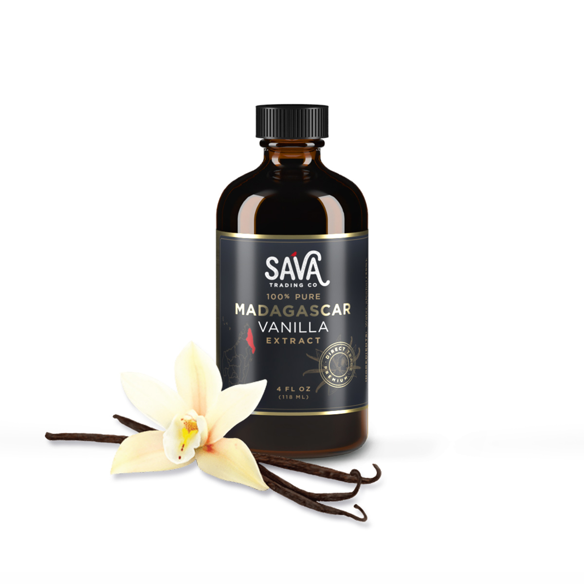 (Pack of 4) SAVA Trading Company Madagascar Vanilla Extract 4 fl oz