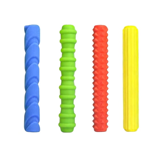 Pack of 4 Silicone Pencils Grips for Stress Relief and Ergonomic Support to Reduce Hand Fatigue During Writing Tasks
