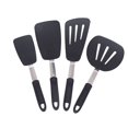 thumbnail image 1 of Pack of 4 Silicone,YiXing Non Stick Kitchen Spatulas,High Heat Resistant,Ideal for Fish,Eggs,Pancakes(Black), 1 of 6