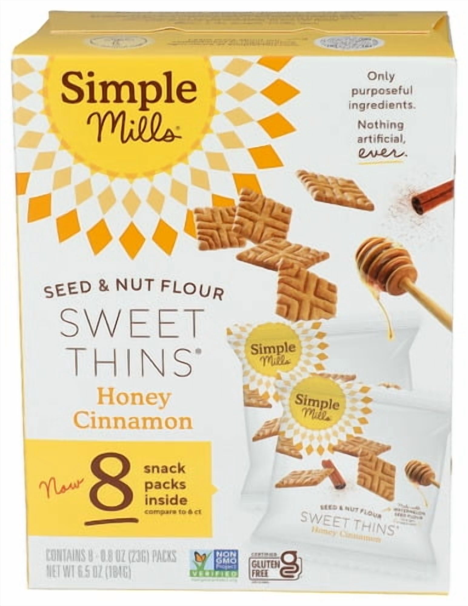 Pack of 4 Simple Mills Cookies Sweet Thins Honey Cinnamon 6.5 oz