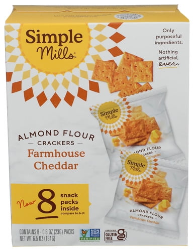 (Pack of 4) Simple Mills Cracker Snack Pack Cheddar 6.5 Oz