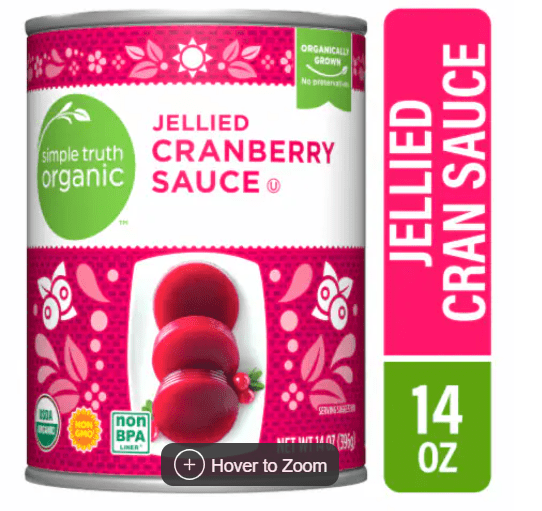 Pack of 4 Simple Truth Organic™ Canned Jellied Cranberry Sauce 14 oz