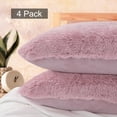 thumbnail image 1 of PiccoCasa 4 Pack Faux Fur Throw Pillow Cases Covers with Zipper Velvet Pillow Shams Queen Mauve, 1 of 6