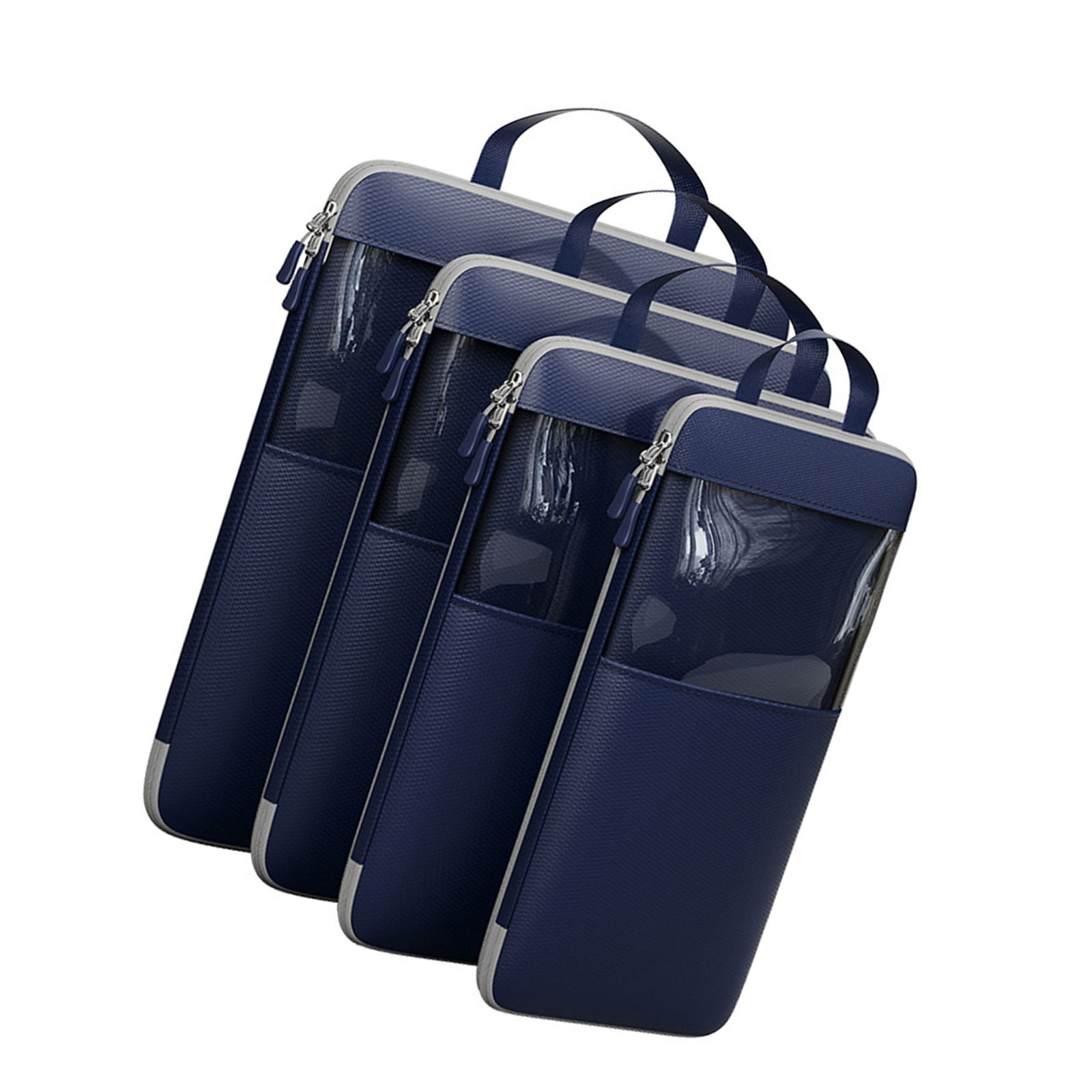 Pack of 4 Space Saving Travel Packing Cubes Convenient Travel Storage Holder Bag Compressible Packing Organizers