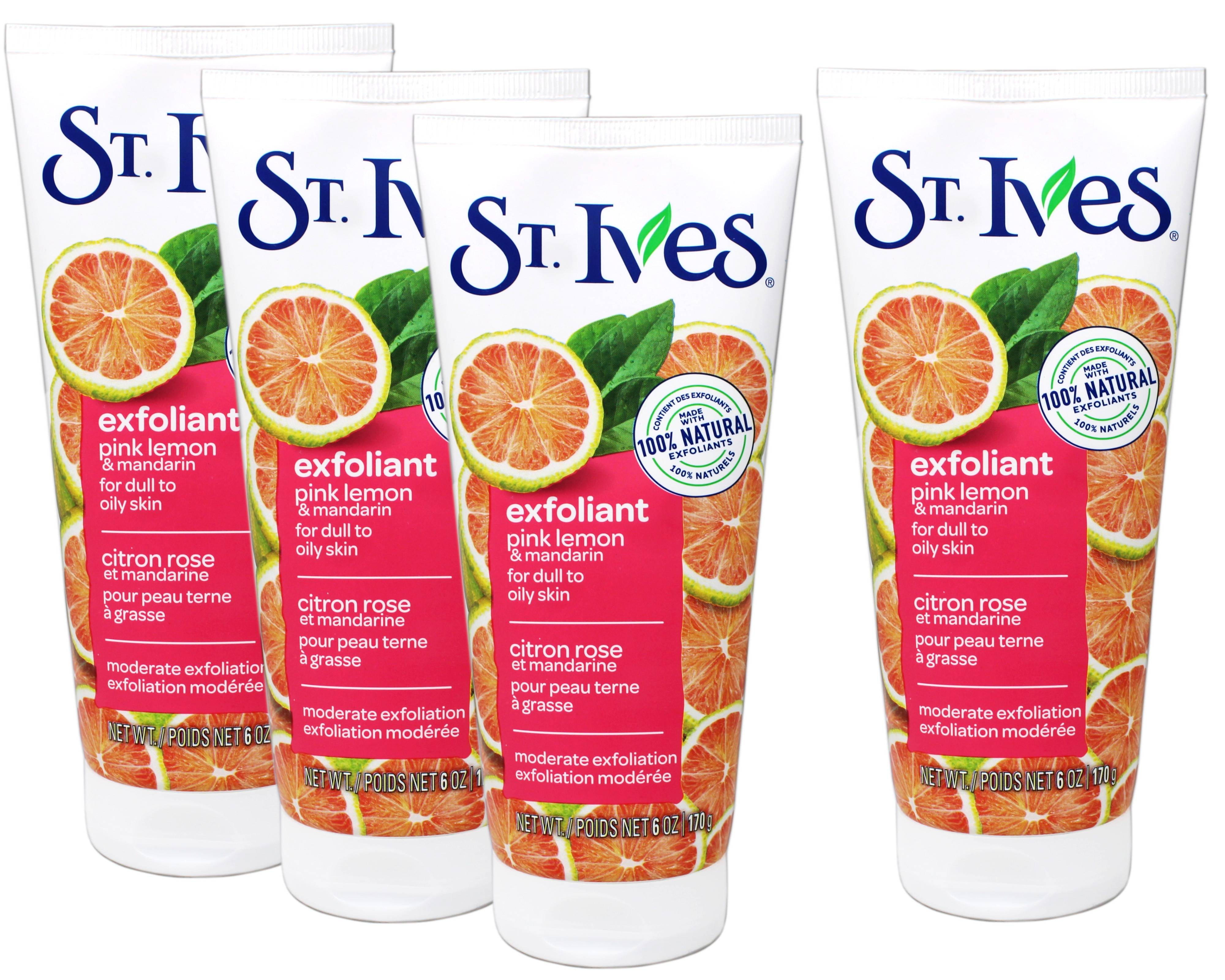 Pack of (4) St Ives Scrub, Even And Bright Pink Lemon And Mandarin Orange 6 Ounce