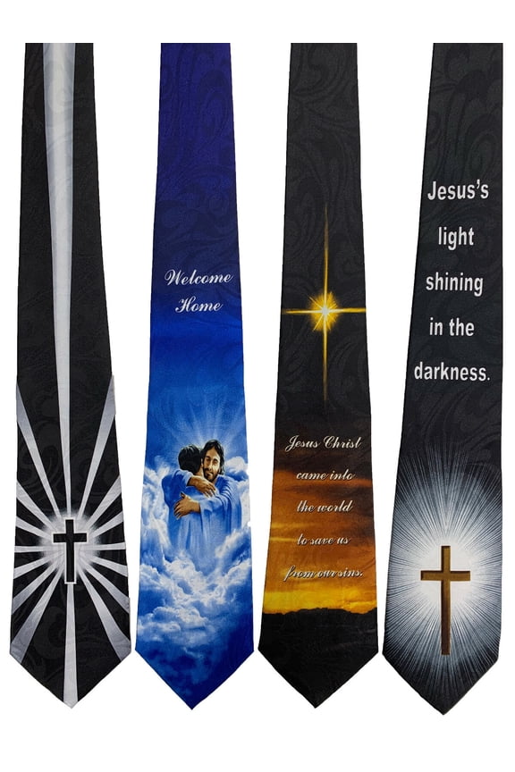 Pack of 4 Steven Harris Christian Jesus Necktie Religious Neck Tie Design 15