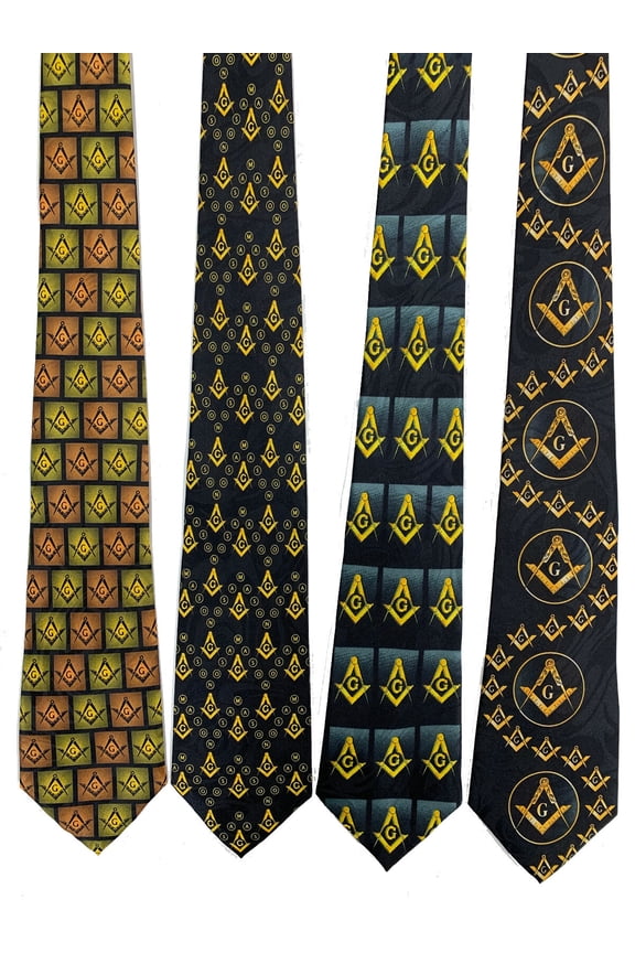 Pack of 4 Steven Harris Masonic Necktie Mason Neck Design 17