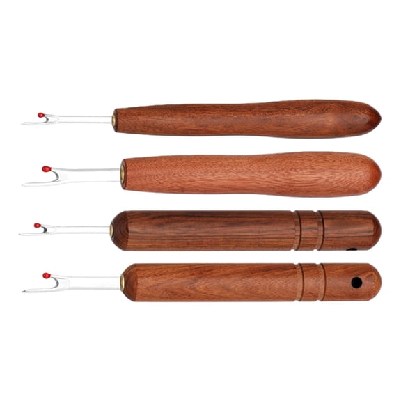 Pack of 4 Stitching Removers Wood Handle Comfortable Use Sewing