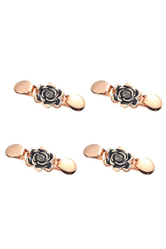 Pack of 4 Sturdy Alloy Button Clip for Women Long Time Use Garment Slippage in Daily Wear