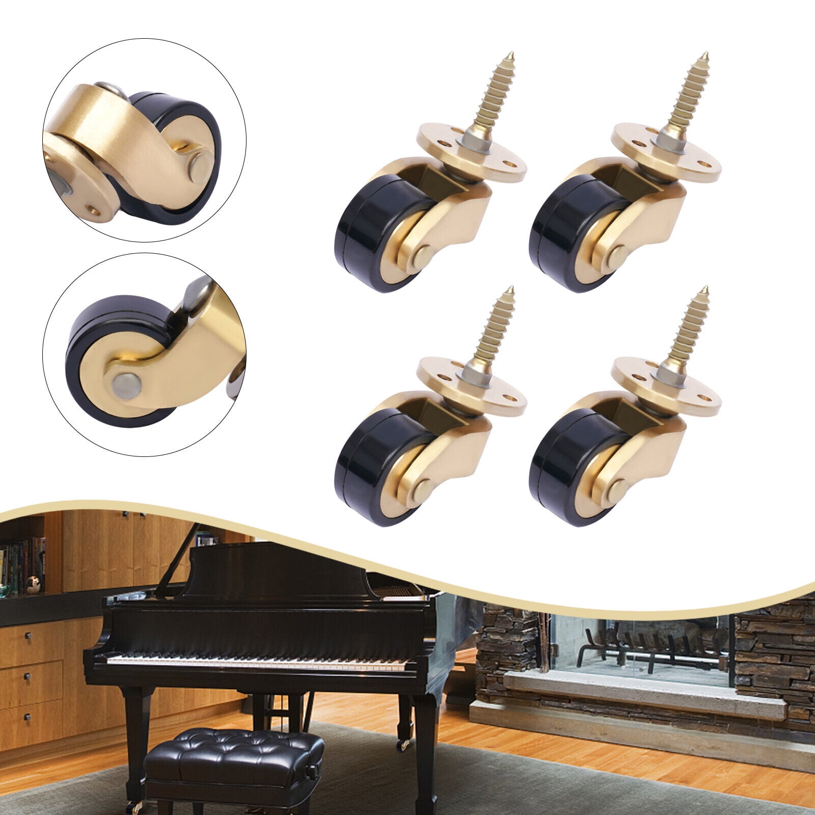 Pack of 4 Swivel Plate Castors Furniture Casters Metal Industrial Wheel Casters