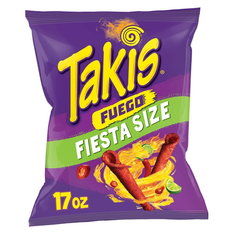 Takis Fuego Fiesta Size 482g×3 大容量 Pack of 4 Takis Fuego Rolled Tortilla Chips - Fiesta Size - 17 oz