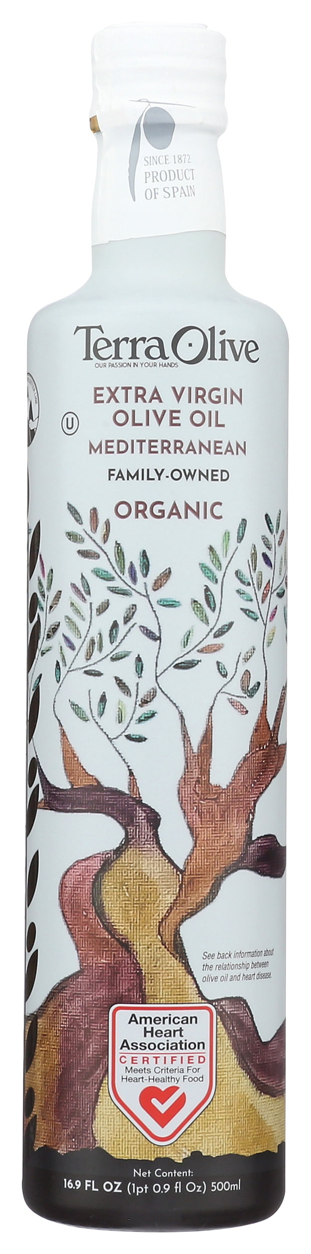 Pack of 4, Terra Olive Organic Mediterranean Extra Virgin Olive Oil, 16.9 fl oz