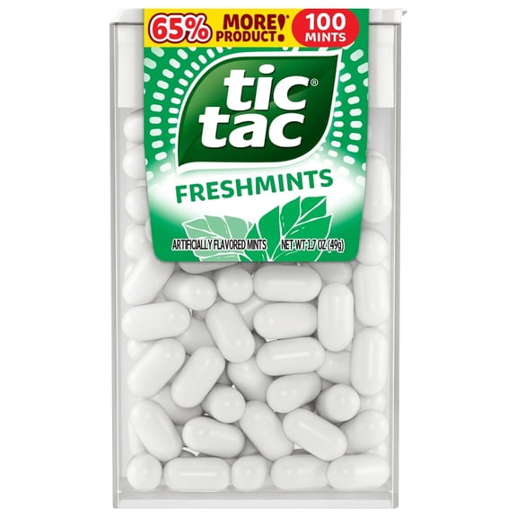 Pack of 4 Tic Tac Freshmint Breath Mints, On-The-Go Refreshment, 1.7 oz, 1.7 oz (packaging may vary)