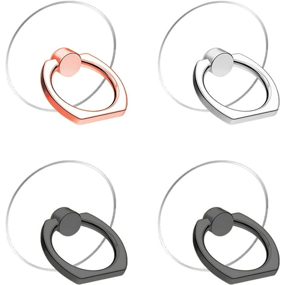 Pack of 4 Transparent Clear Phone Holder Ring Grips, Finger Ring Stand for Cell Phone Tablet (2B1R1S)