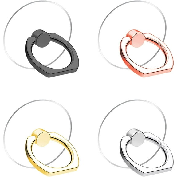 Pack of 4 Transparent Clear Phone Holder Ring Grips, Finger Ring Stand for Cell Phone Tablet (M1)