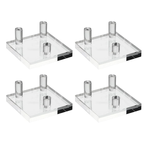 Pack of 4 Transparents Geode Rock Stand Fossils Corals Display Rack Clear Mineral Agates and Small Collectibles Holder