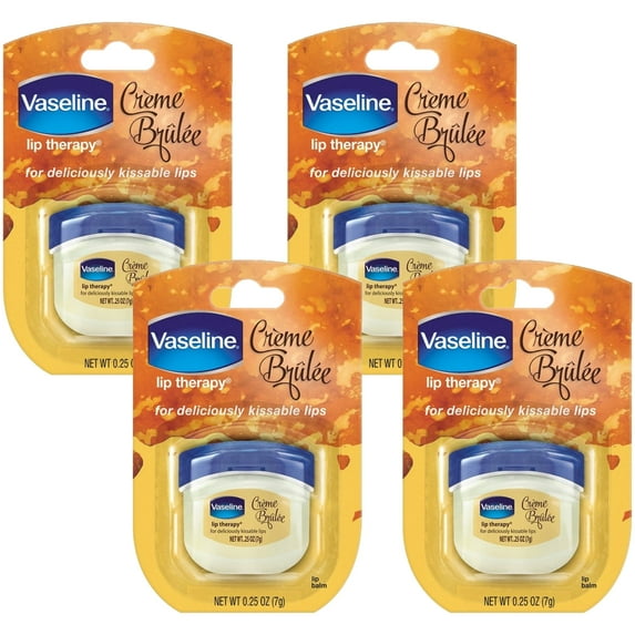 Pack of (4) Vaseline Lip Therapy Lip Balm, Creme Brulee 0.25 oz